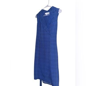 Emma & Michele Blue Houndstooth Midi Dress